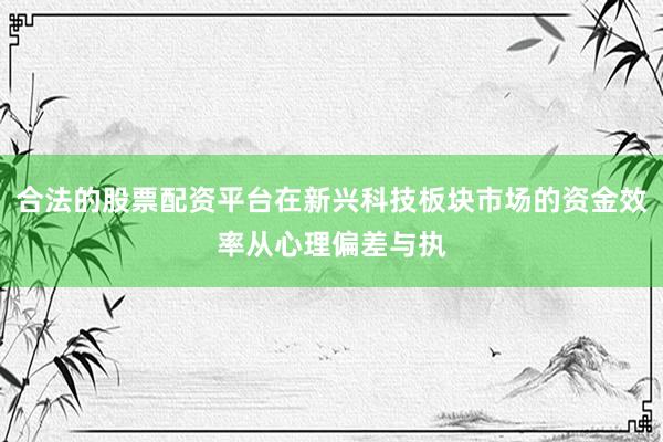 合法的股票配资平台在新兴科技板块市场的资金效率从心理偏差与执