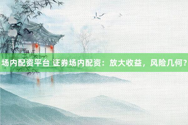 场内配资平台 证券场内配资：放大收益，风险几何？