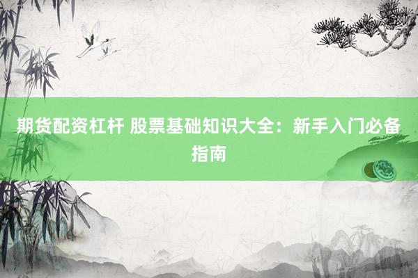 期货配资杠杆 股票基础知识大全：新手入门必备指南