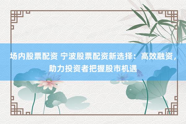场内股票配资 宁波股票配资新选择：高效融资，助力投资者把握股市机遇